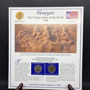 Uncirculated Georgia State quarters and stamp set